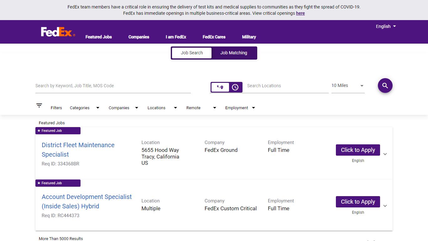 FedEx Job Search - FedEx Careers